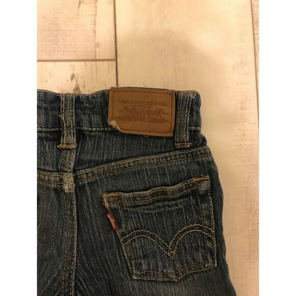 Levis Kids Regular Fit Denim Jeans 5L Dark Wash Cotton Blend Straight Leg - Picture 4 of 4